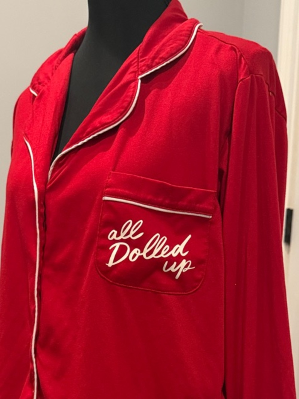 kate spade Red 'All Dolled Up' Satin Pajama Top